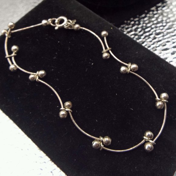 VINTAGE DISTINCT BRACELET Jewelry - VINTAGE IBB ITALY STERLING WAVY "BROKEN BONES" MODERNIST LINK BRACELET 19